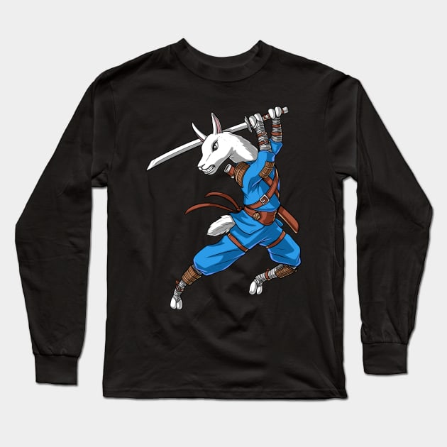 Llama Ninja Samurai Long Sleeve T-Shirt by underheaven